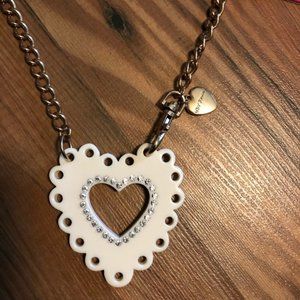 Betsey Johnson Vintage Lucite Heart Necklace